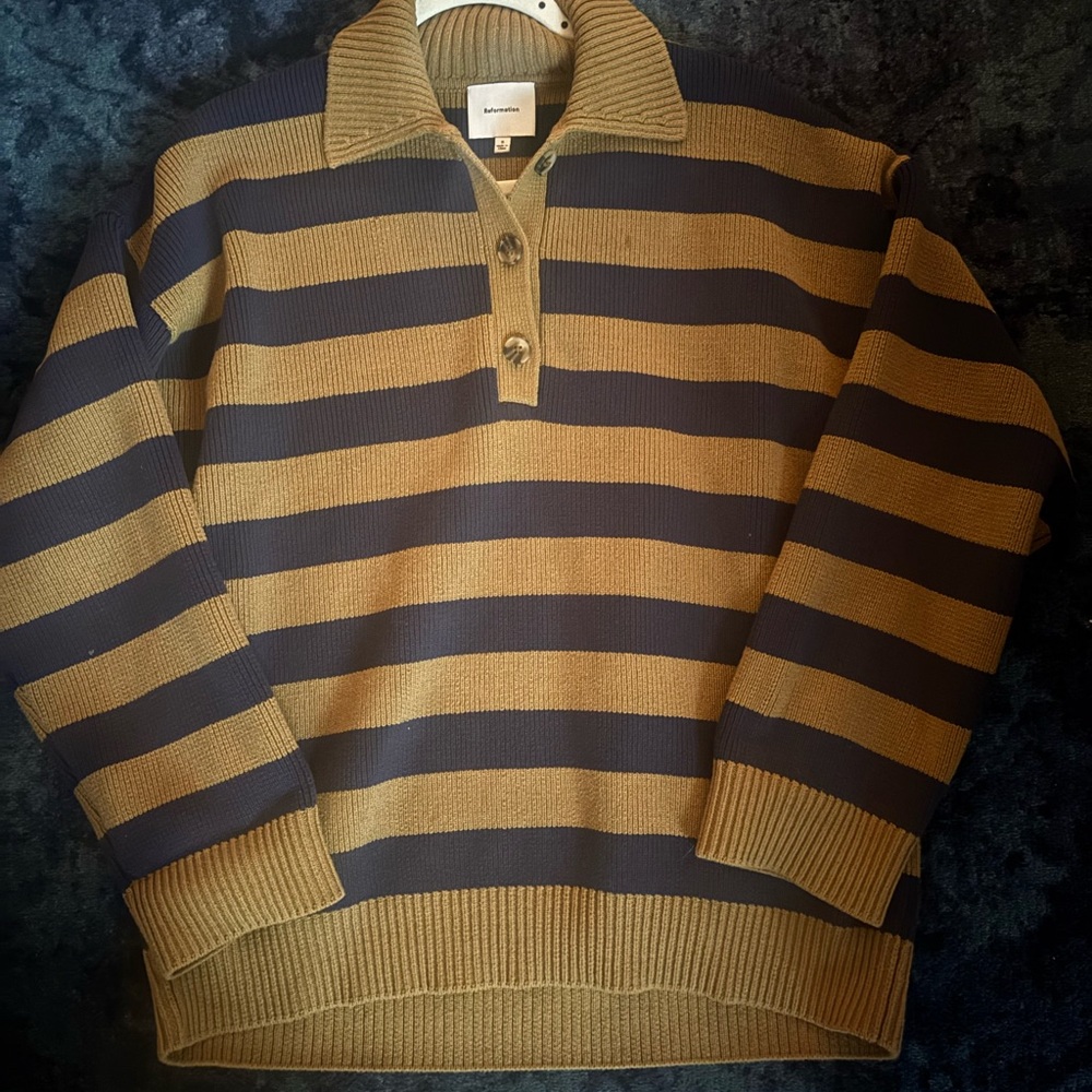 Reformation Brooklyn cotton polo sweater - Picture 2 of 3